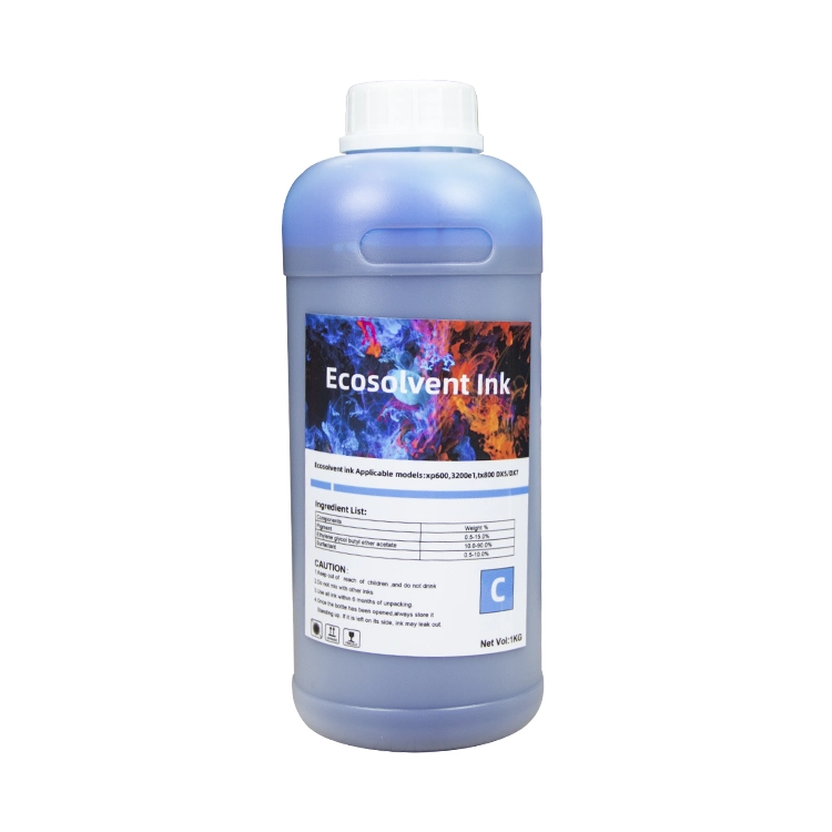 1000ml Cmyk 4 Color Outdoor Eco Solvent Ink for Ep Dx5 Dx7 XP600 Tx800 Inkjet Printers