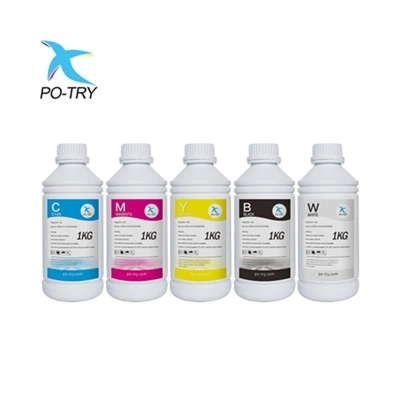 Musteranpassung Cmykw 1000 ml wasserbasierte Drucktinte Pigment DTF-Tinte für DTF-Drucker Baumwollstoff